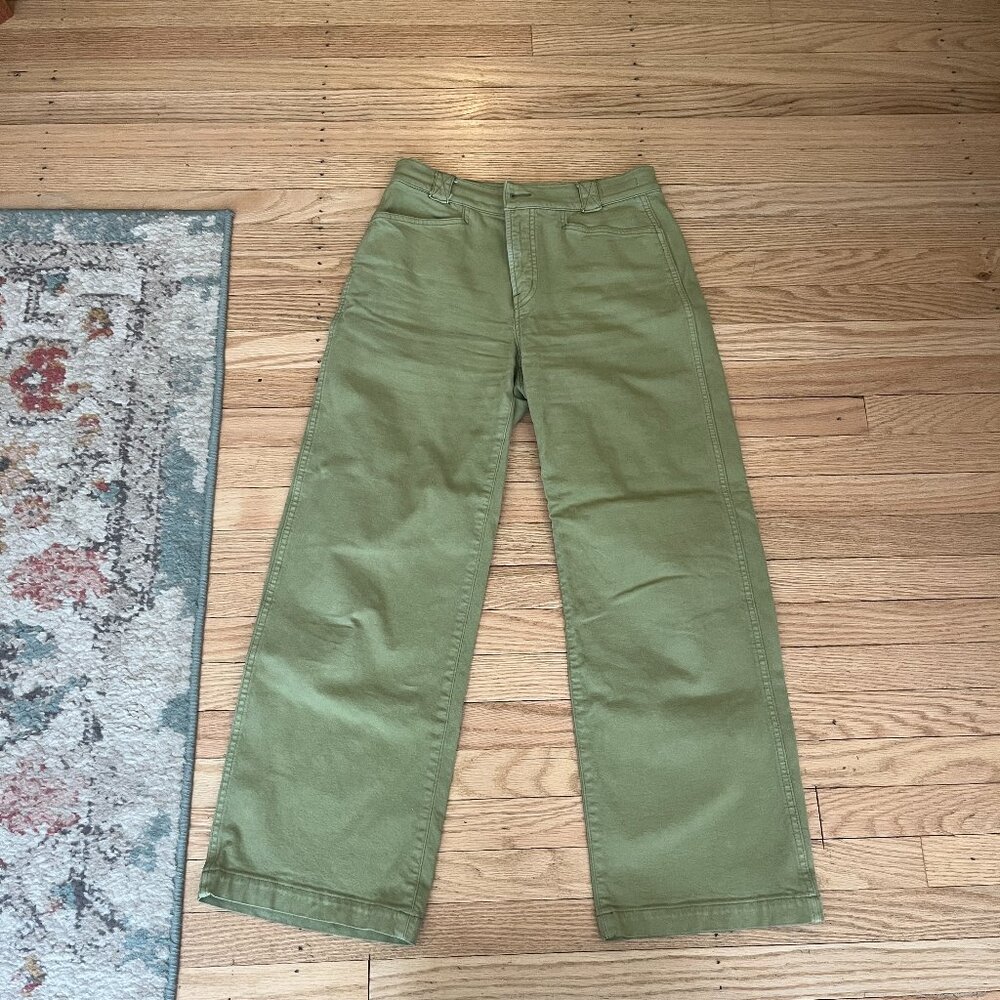 Madewell Emmett Wide-Leg Pant in Artichoke